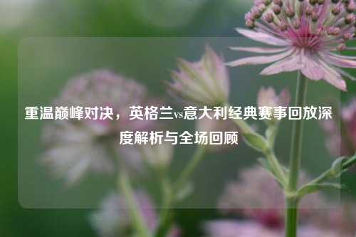 重温巅峰对决,英格兰vs意大利经典赛事回放深度解析与全场回顾