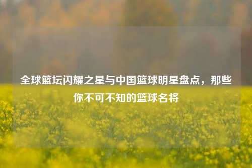全球篮坛闪耀之星与中国篮球明星盘点,那些你不可不知的篮球名将