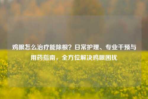 鸡眼怎么治疗能除根?日常护理、专业干预与用药指南,全方位解决鸡眼困扰