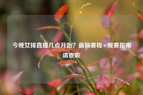 今晚女排直播几点开始?最新赛程+观赛指南请查收