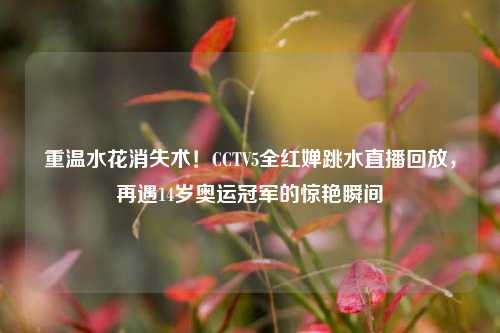 重温水花消失术!CCTV5全红婵跳水直播回放,再遇14岁奥运冠军的惊艳瞬间