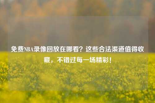 免费NBA录像回放在哪看?这些合法渠道值得收藏,不错过每一场精彩!