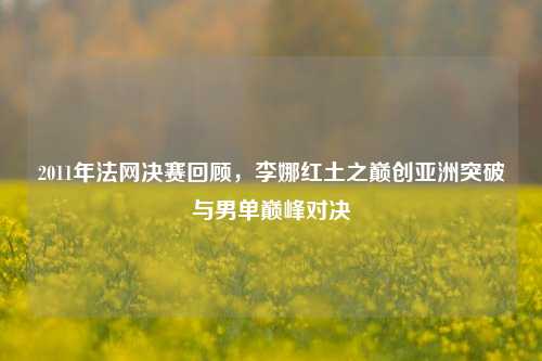 2011年法网决赛回顾,李娜红土之巅创亚洲突破与男单巅峰对决
