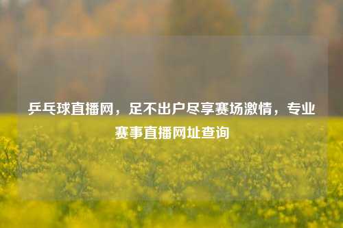 乒乓球直播网,足不出户尽享赛场 ,专业赛事直播网址查询