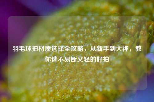 羽毛球拍材质选择全攻略,从新手到大神,教你选不易断又轻的好拍
