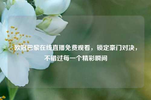 欧冠巴黎在线直播免费观看,锁定豪门对决,不错过每一个精彩瞬间