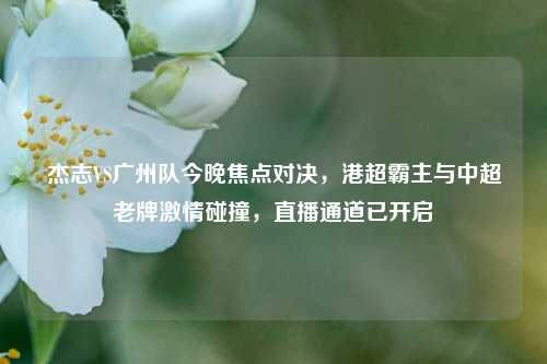 杰志VS广州队今晚焦点对决,港超霸主与中超老牌 碰撞,直播通道已开启