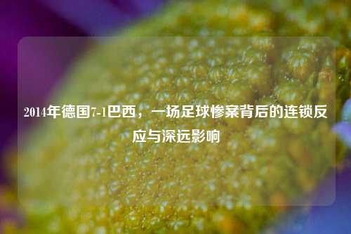 2014年德国7-1巴西,一场足球惨案背后的连锁反应与深远影响