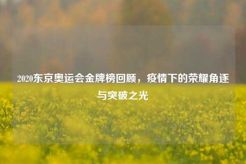 2020东京奥运会金牌榜回顾,疫情下的荣耀角逐与突破之光
