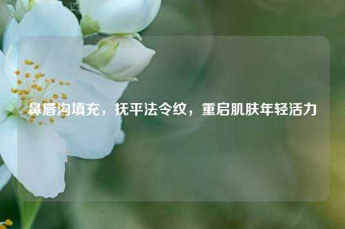 鼻唇沟填充,抚平法令纹,重启肌肤年轻活力