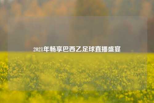 2021年畅享巴西乙足球直播盛宴
