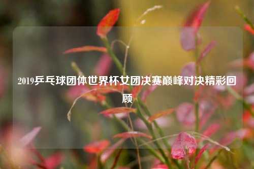 2019乒乓球团体世界杯女团决赛巅峰对决精彩回顾