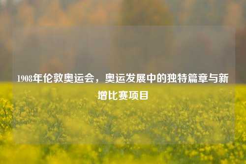 1908年伦敦奥运会,奥运发展中的独特篇章与新增比赛项目