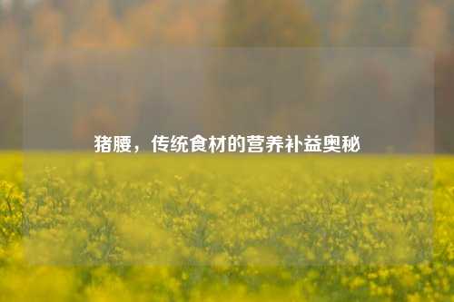 猪腰,传统食材的营养补益奥秘