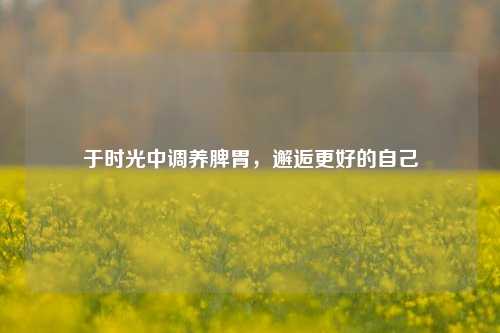 于时光中调养脾胃,邂逅更好的自己