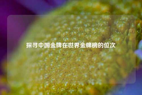 探寻中国金牌在世界金牌榜的位次