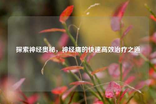 探索神经奥秘,神经痛的快速高效治疗之道
