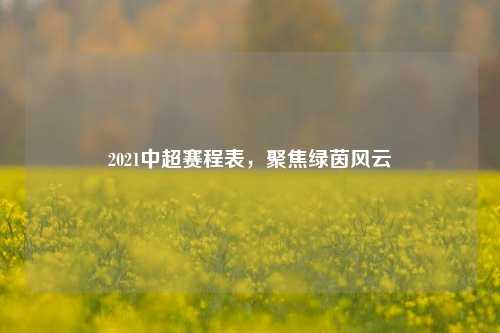 2021中超赛程表,聚焦绿茵风云