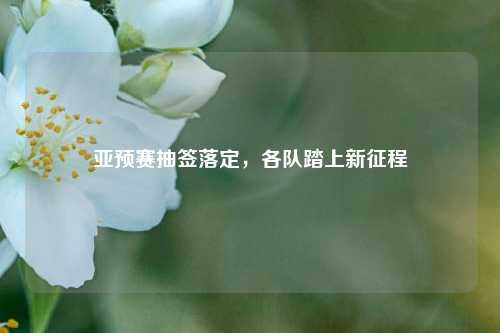 亚预赛抽签落定,各队踏上新征程