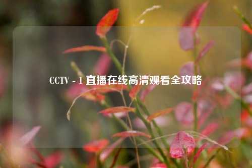CCTV - 1 直播在线高清观看全攻略