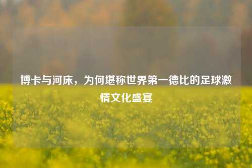 博卡与河床,为何堪称世界之一德比的足球 文化盛宴