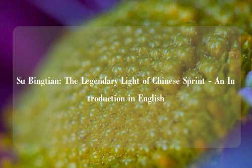 Su Bingtian: The Legendary Light of Chinese Sprint - An Introduction in English