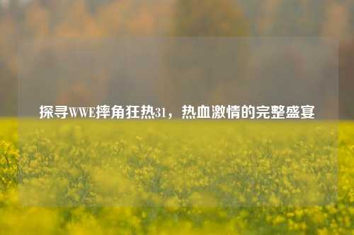 探寻WWE摔角狂热31,热血 的完整盛宴