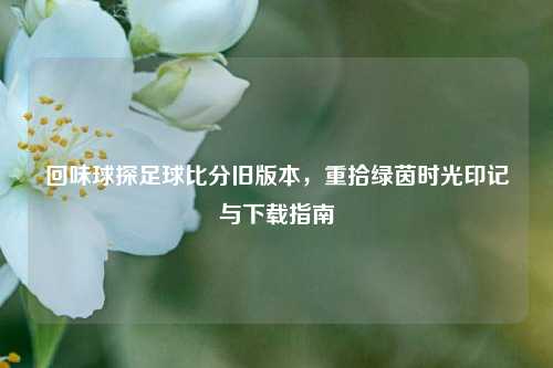 回味球探足球比分旧版本,重拾绿茵时光印记与下载指南