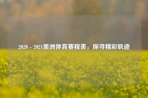 2020 - 2021美洲体育赛程表,探寻精彩轨迹